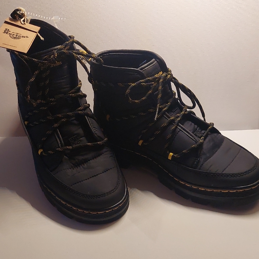 Dr. Martens Black Boots with Yellow Accents